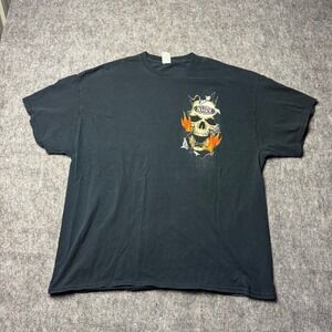 NHRA Nitro Power Skull T Shirt 2XL Black Drag Racing Flames Graphic